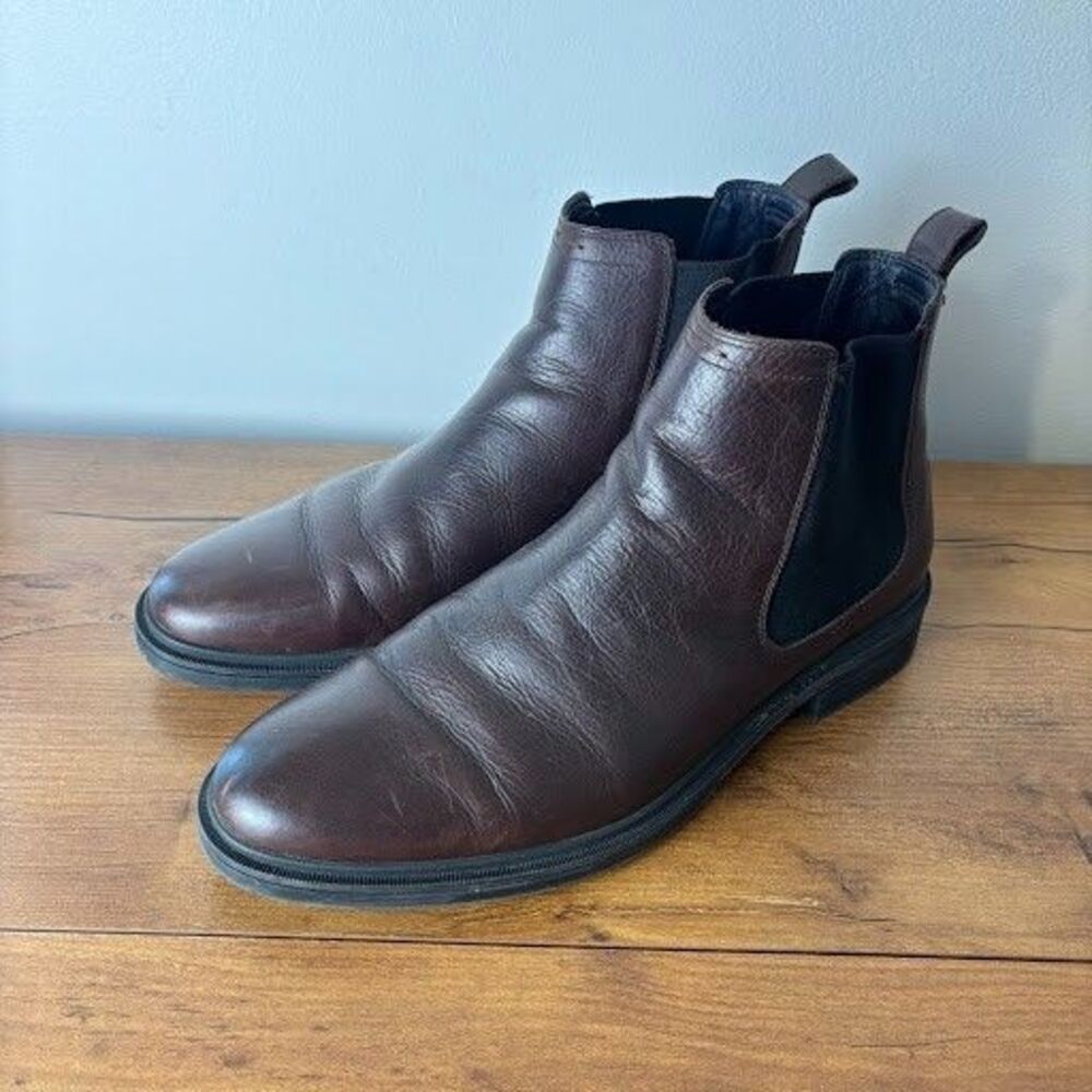 Cole Haan Mens 10 Brown Leather Chelsea Boots C28618 Slip On Ankle Needs Insoles